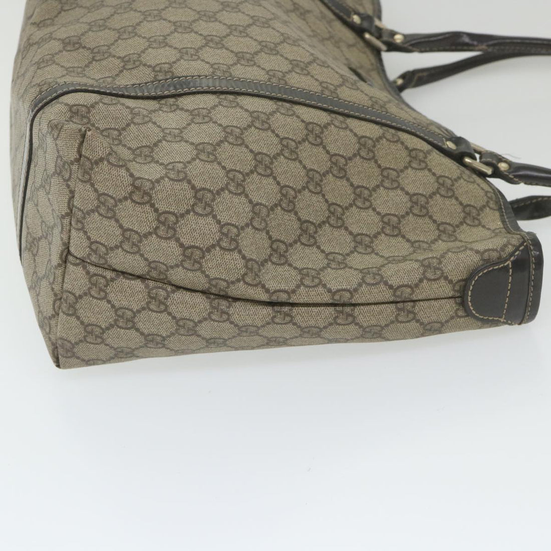 GUCCI GG Supreme Tote Bag PVC Leather Beige 197953 59966