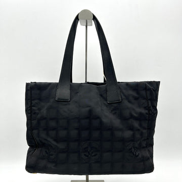 Pre-owned Chanel Tote Bagtravel Line Nylon Black  WD459597