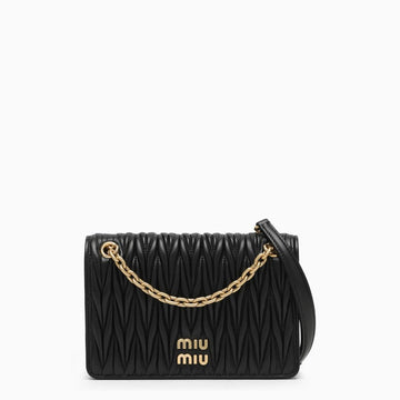 Miu Miu Black Matelassé Leather Bag Women