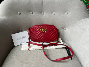 Gucci GG Red Marmont Small Shoulder Bag (RRP £1,340)