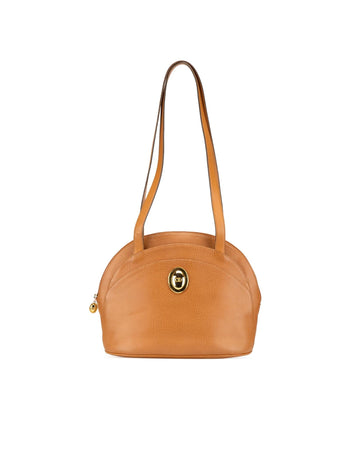 Leather Shoulder Bag with Zip Closure and Interior Pocket