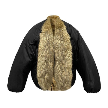 Casual and versatile, slimming with rope straps inside, faux fur coat for women