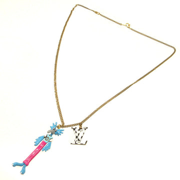 LOUIS VUITTON Necklace MP2928 Metal, Enamel gold Pendant LV Animals