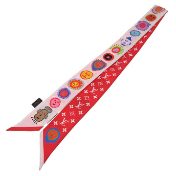 LOUIS VUITTON scarf M78312 silk white x Yayoi Kusama YK Bandeau BB Face Women Used
