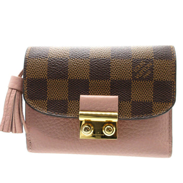 LOUIS VUITTON Tri-fold wallet N60208 Damier canvas, leather Magnolia Compact wallet Damier Portefeuille Croisette Women Used