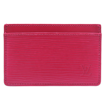 LOUIS VUITTON Card Case M60327 Epi Leather Fuchsia Epi Porte Cartes Simple Women Used