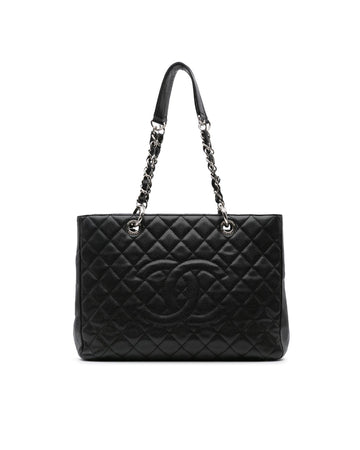 Quilted Leather Grand Shopping Tote with Woven Chain Straps