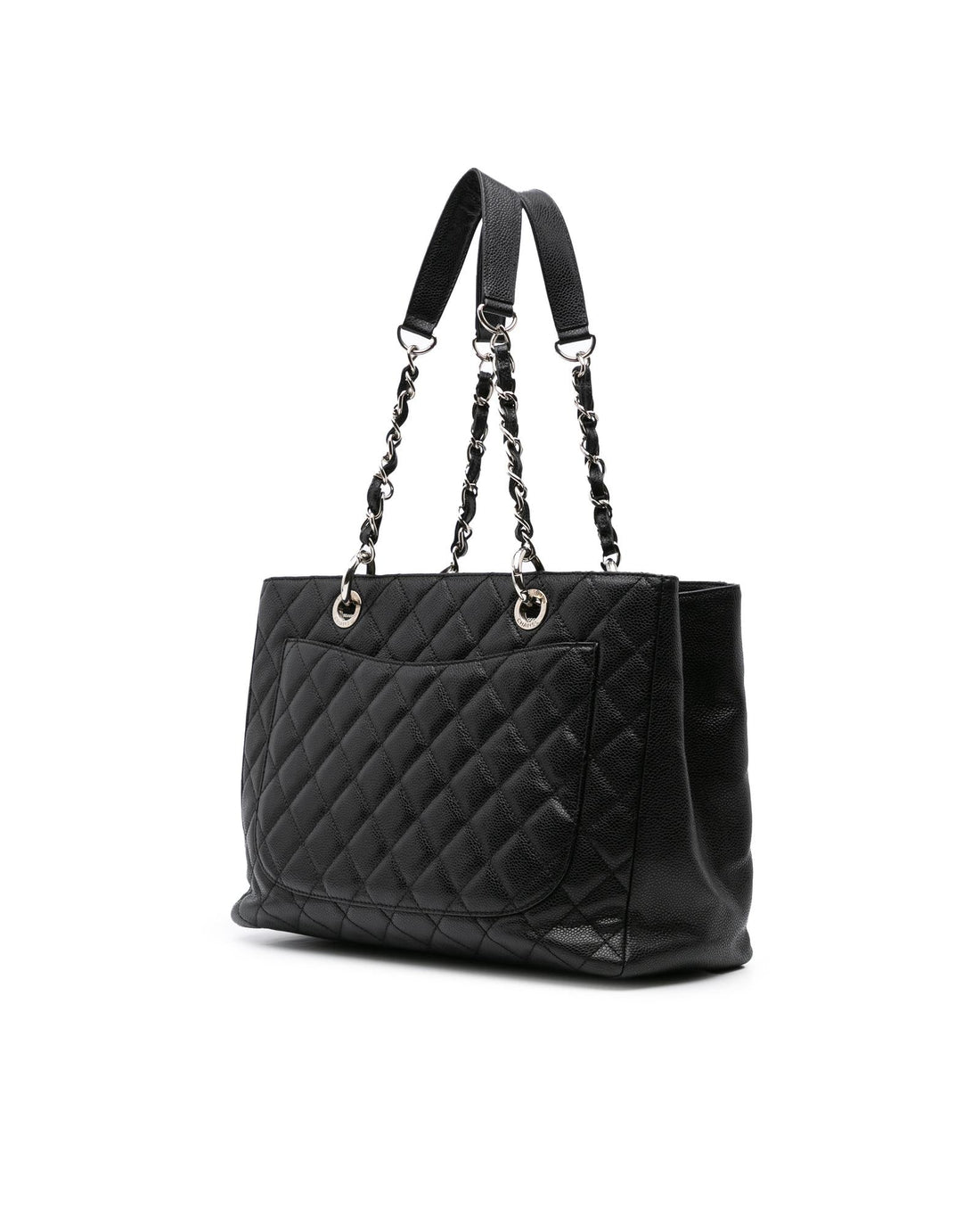 Quilted Leather Grand Shopping Tote with Woven Chain Straps