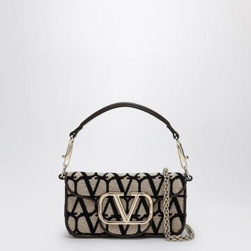 Valentino Garavani Small Locò Bag In Toile Iconographe Beige/Black Women