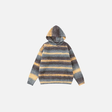 Cozy Striped Knit Hoodie