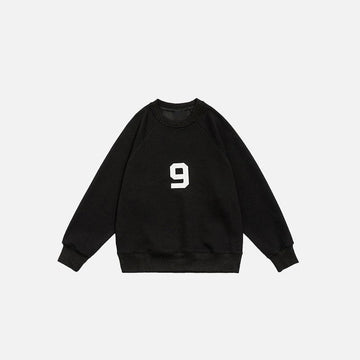 Number 9 Embroidered Sweatshirt