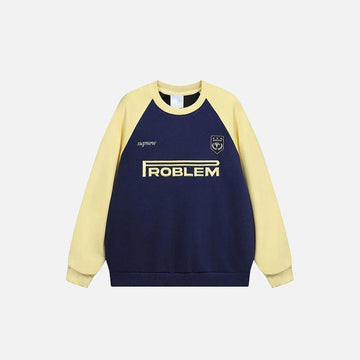 Y2K Loose Patchwork Sports Sweatshirt