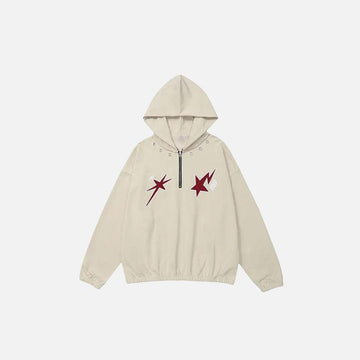 Loose Star Embroidery Hoodie