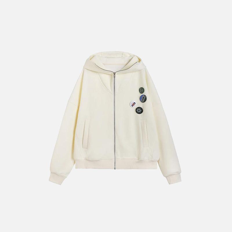 Loose Sports Zip-Up Hoodie