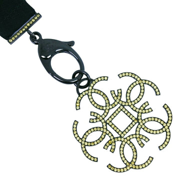 Chanel CHANEL strap necklace line stone black B17S about 54.5g strap ladies