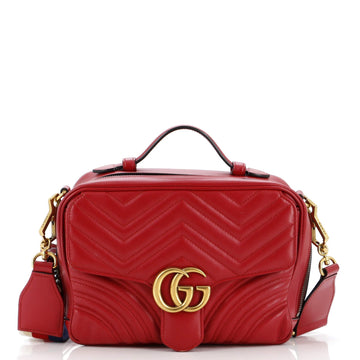 GG Marmont Zip Around Camera Bag Matelasse Leather Small