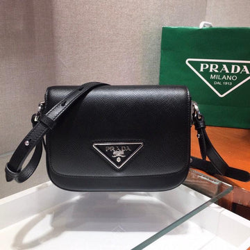 Makersluxe - Saffiano Identity Shoulder Bag Black