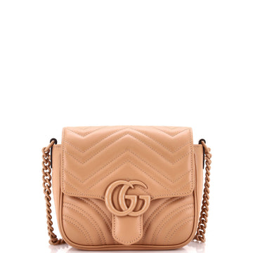 GG Marmont Convertible Flap Shoulder Bag Matelasse Leather Mini