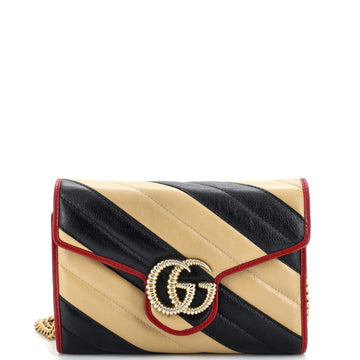 GG Marmont Chain Wallet Diagonal Quilted Leather Mini