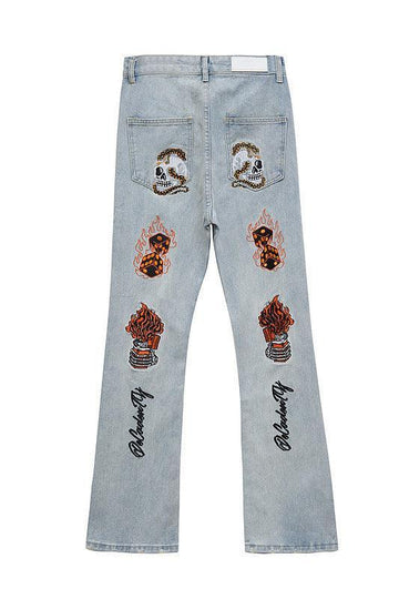 Makersluxe High Street Embroidery Retro Jeans - 1574