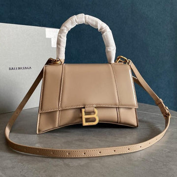 Makersluxe - Hourglass Top-handle Bag Beige