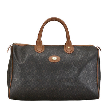 Dior Hannicum Boston Bag Travel Bag Black Brown PVC Leather  Dior