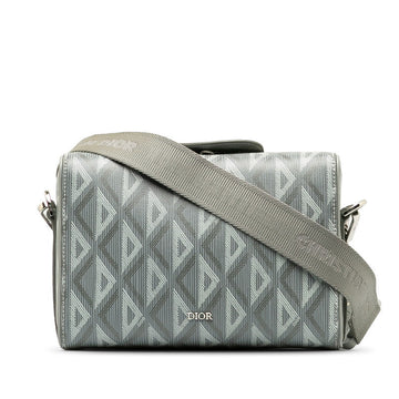 Dior CD Diamond Dior Ingot 22  Shoulder Bag Gray PVC Leather Men