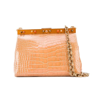 Prada Beige Crocodile Leather Handbag - 2000s