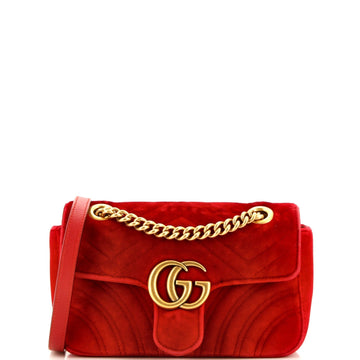 GG Marmont Flap Bag Matelasse Velvet Mini