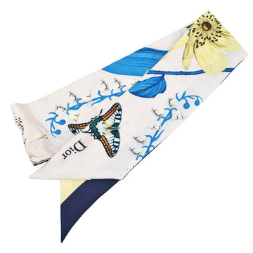 Christian Dior Mitza SCalf Long Silk 100% Yellow Flowers Botanical