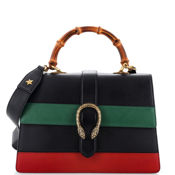 Dionysus Bamboo Top Handle Bag Colorblock Leather Large