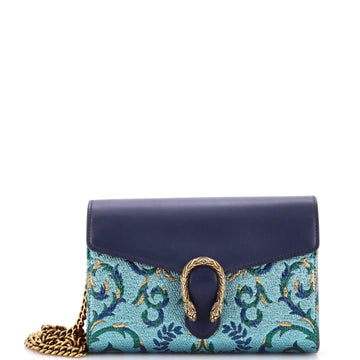 Dionysus Chain Wallet Brocade and Leather Small