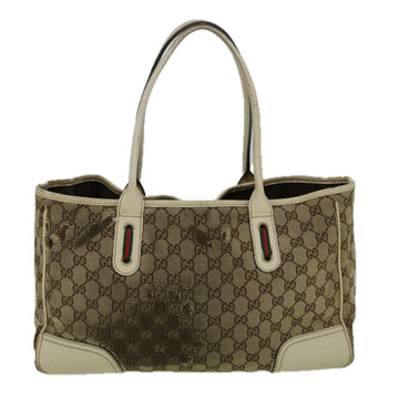 GUCCI GG Canvas Web Sherry Line Tote Bag Beige Red Green 163805 60259