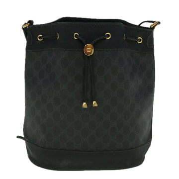 GUCCI GG Canvas Shoulder Bag Coated Canvas Black 60266