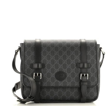 Interlocking G Patch Messenger Bag GG Coated Canvas Medium