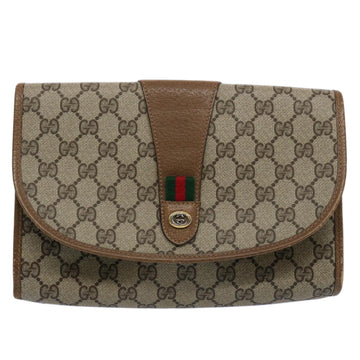 GUCCI GG Supreme Web Sherry Line Clutch Bag Beige Red Green 89 01 030 60457