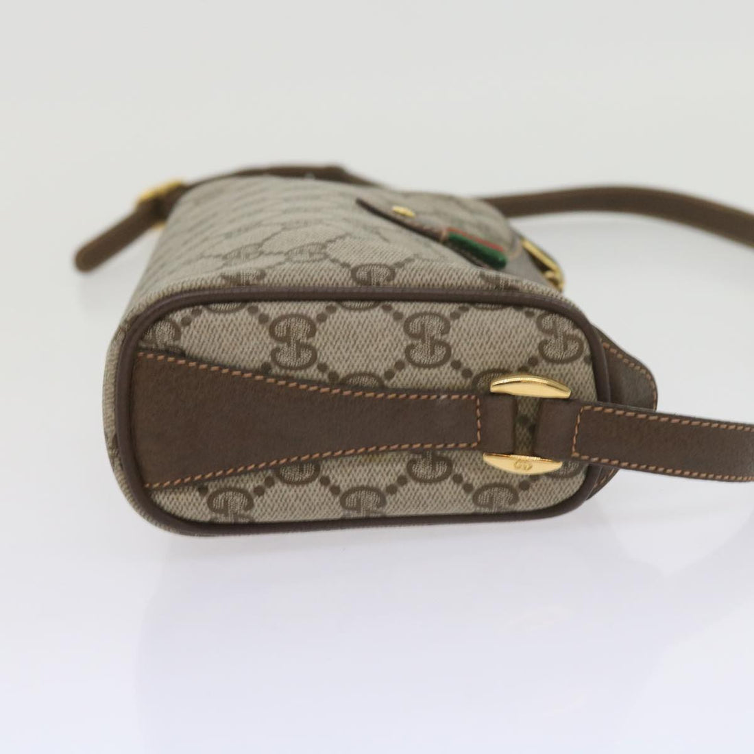 GUCCI GG Supreme Web Sherry Line Shoulder Bag Beige Red 89?02?018 60474
