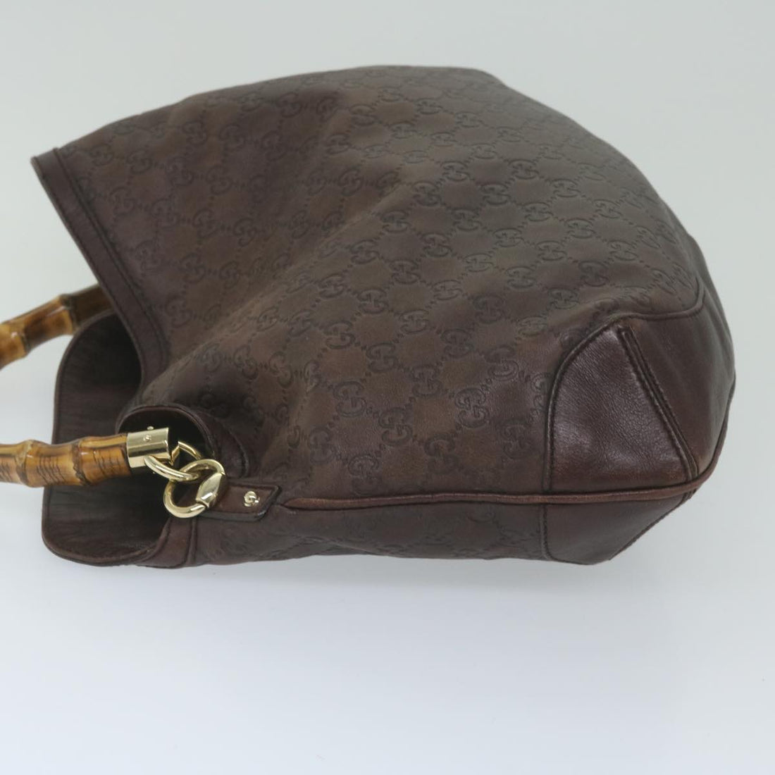 GUCCI GG Canvas Guccissima Bamboo Shoulder Bag Brown 169961 60691