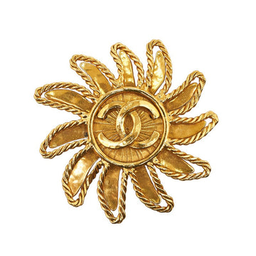 Chanel Vintage Cocomark Sun Motif Brochure Gold  Ladies CHANEL