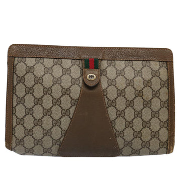 GUCCI GG Supreme Web Sherry Line Clutch Bag Beige Red Green 89 01 033 60742