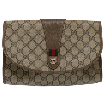 GUCCI GG Supreme Web Sherry Line Clutch Bag Beige Red Green 89 01 030 60861