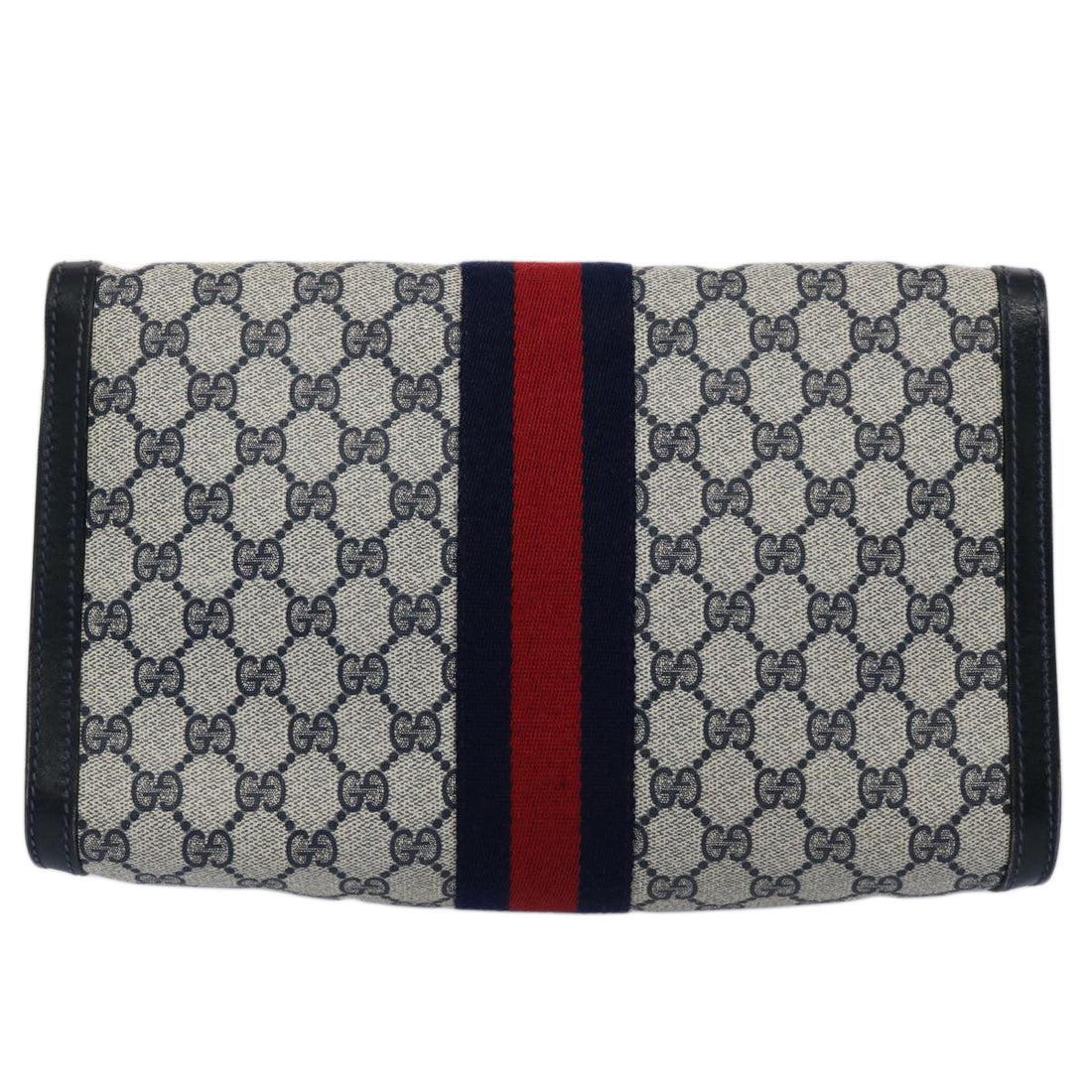 GUCCI GG Supreme Sherry Line Clutch Bag Red Navy 41 014 3087 30 60875