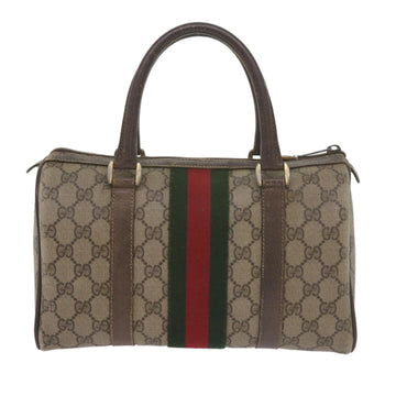 GUCCI GG Supreme Web Sherry Line Hand Bag Beige Red Green 69 02 006 60884