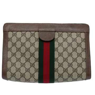 GUCCI GG Supreme Web Sherry Line Clutch Bag Beige Red Green 89 01 002 60941