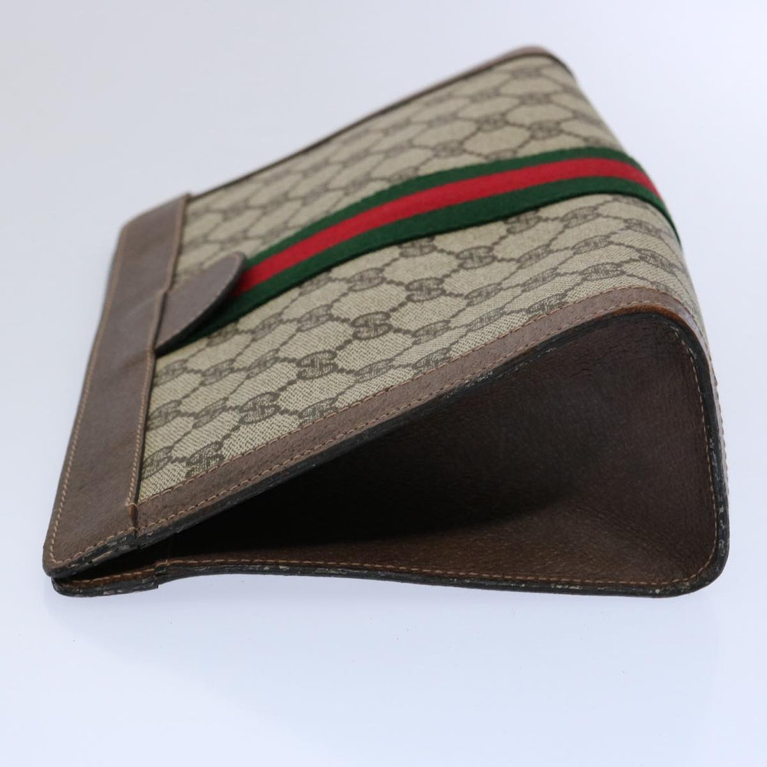 GUCCI GG Supreme Web Sherry Line Clutch Bag Beige Red Green 89 01 002 60941