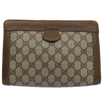 GUCCI GG Canvas Clutch Bag PVC Beige 60984