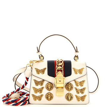 Sylvie Top Handle Bag Embellished Leather Mini