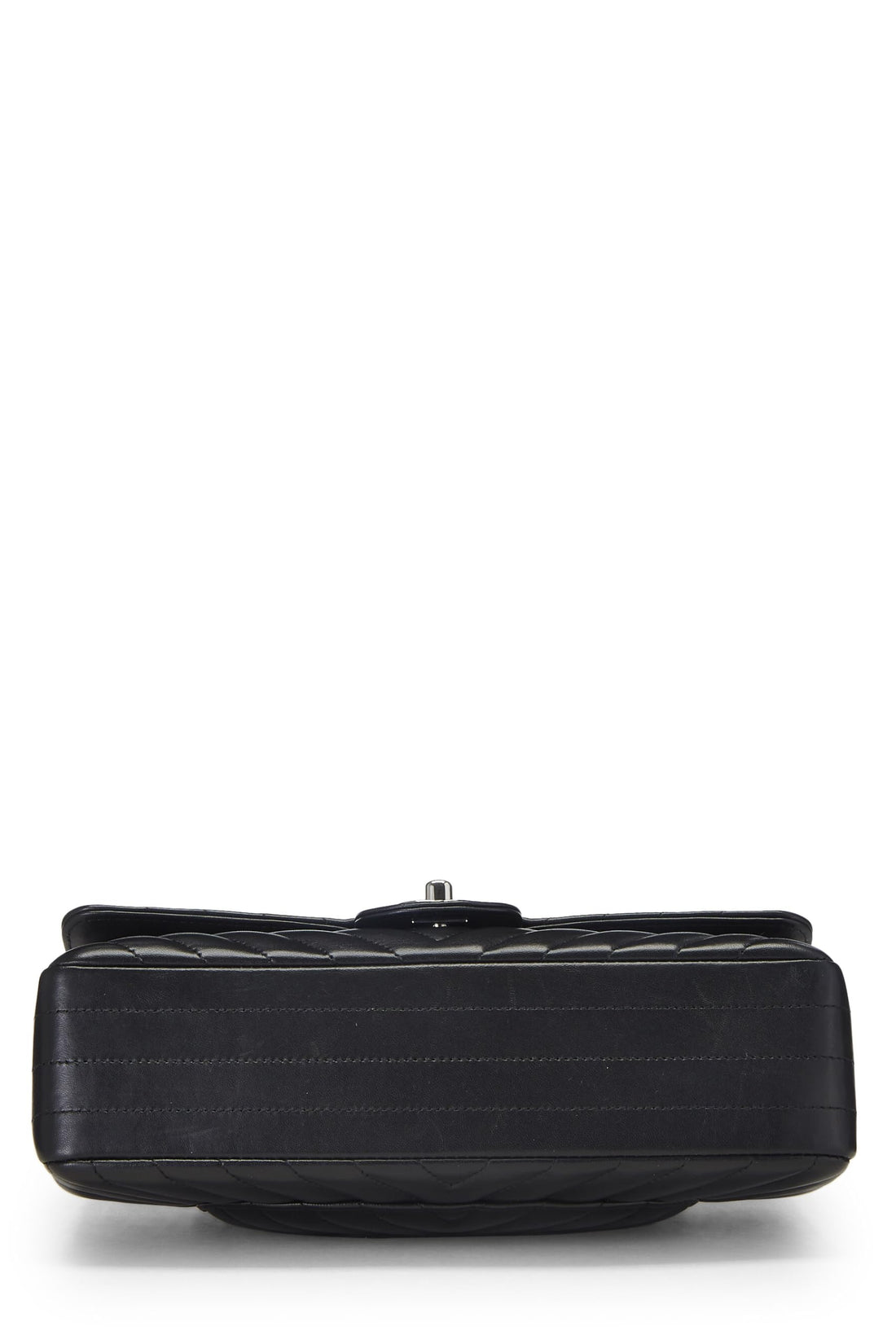 Chanel,  Black Chevron Lambskin Classic Double Flap Medium, Black