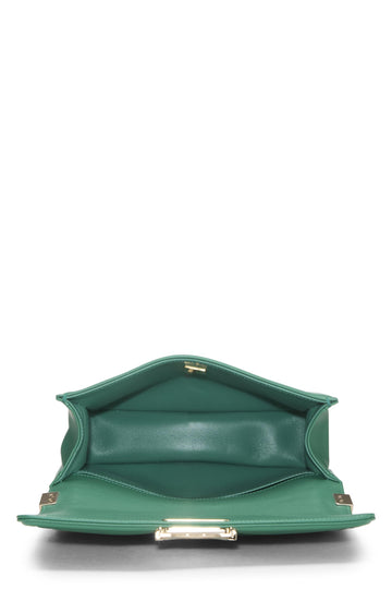 Chanel,  Green Quilted Lambskin Boy Bag Medium, Green