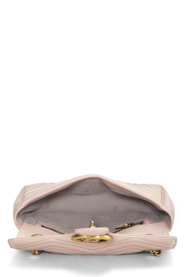 Gucci,  Pink Leather GG Marmont Shoulder Bag Small, Pink